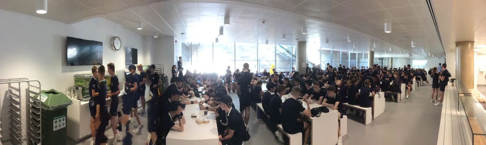 AELTC Wimbledon — completed Ball Boys & Girls restaurant, panoramic interior view